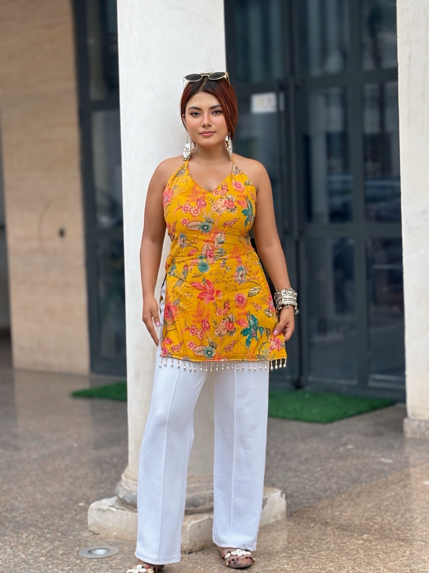 Poo Halter neck Kurti🌻