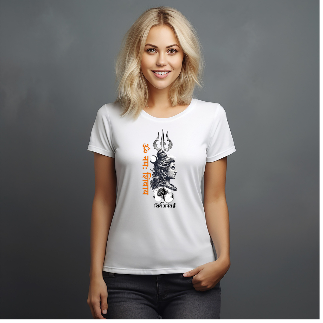 Shivom White T-shirt, Spiritual T-shirt, Yoga T-shirt.