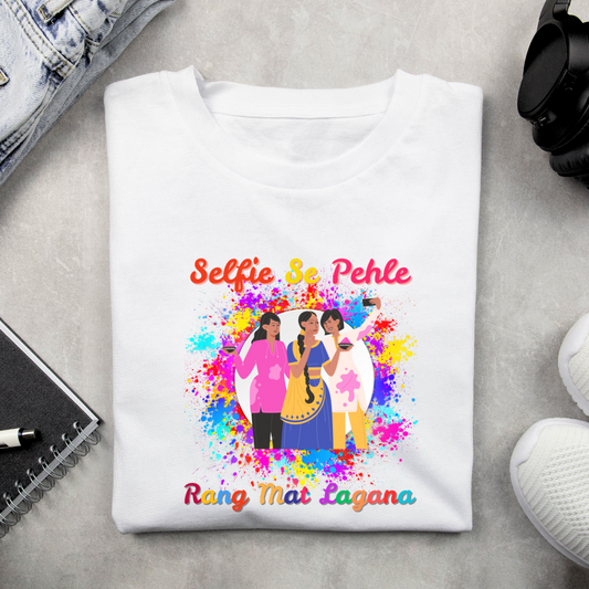 Selfie Holi T-Shirt | Unisex Tshirt Online