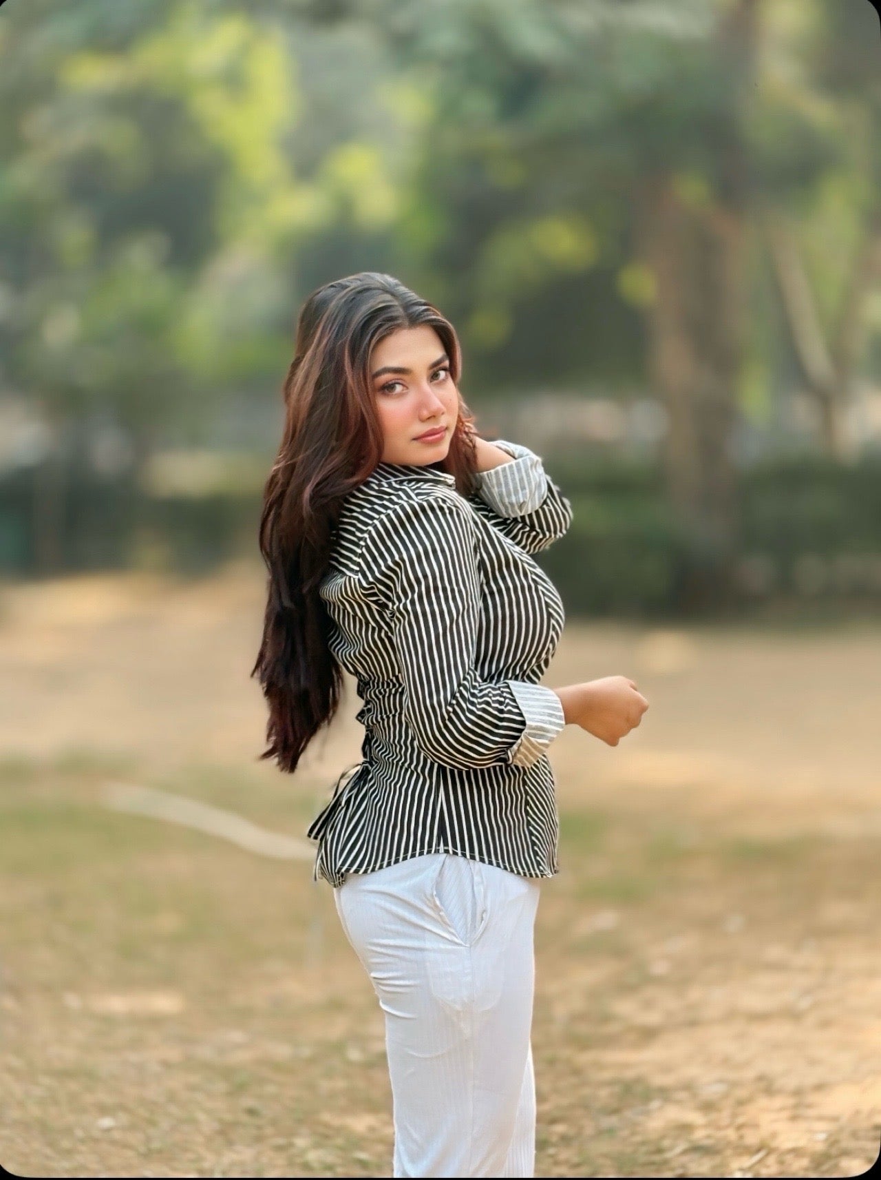 Indo-Western Corset back/ Lace-up back collared full sleeve Shirt/Tops.